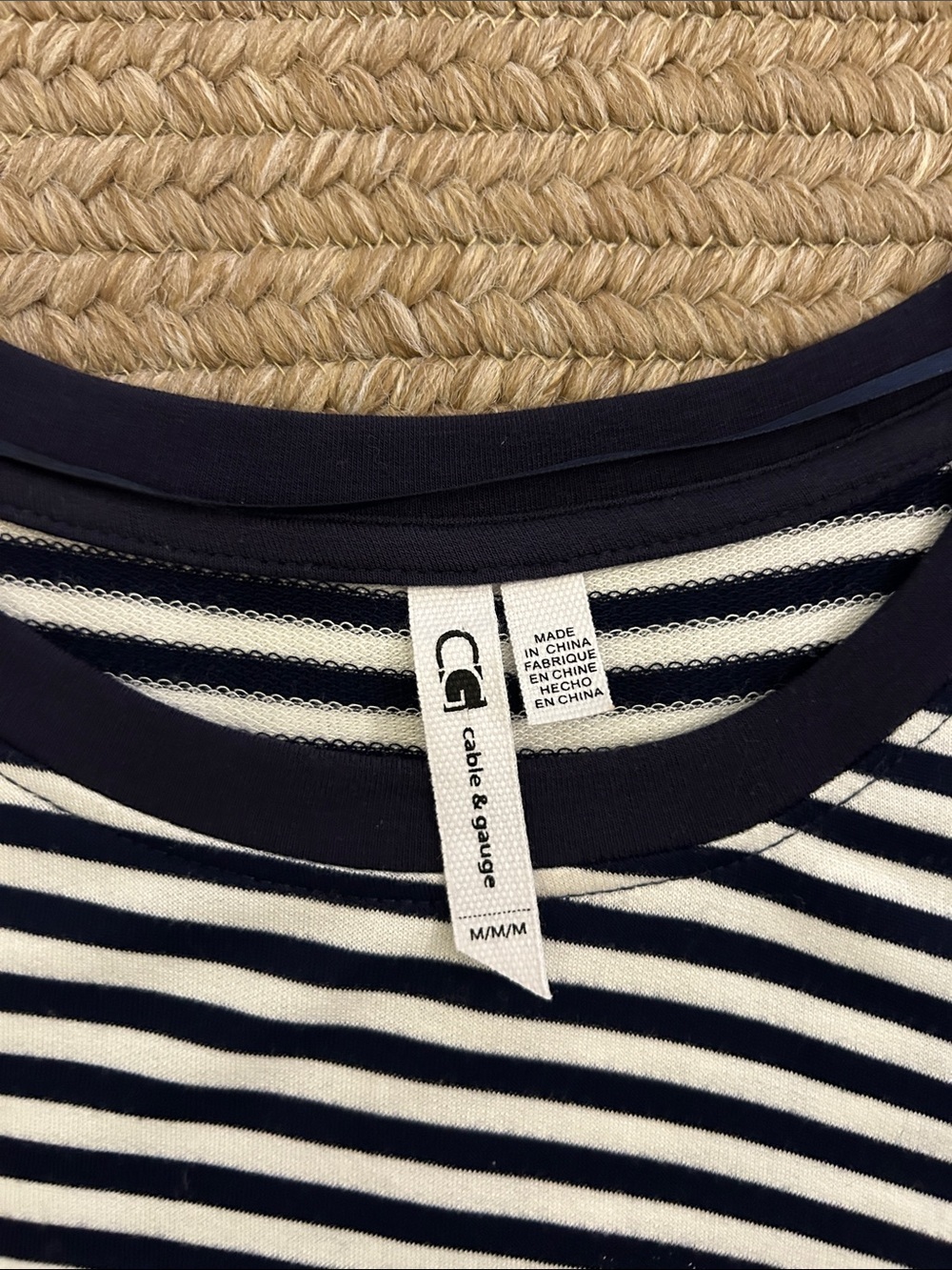 Navy and White Striped casual summer dress, size medium, Cable and Gauge - Picture 2 of 4